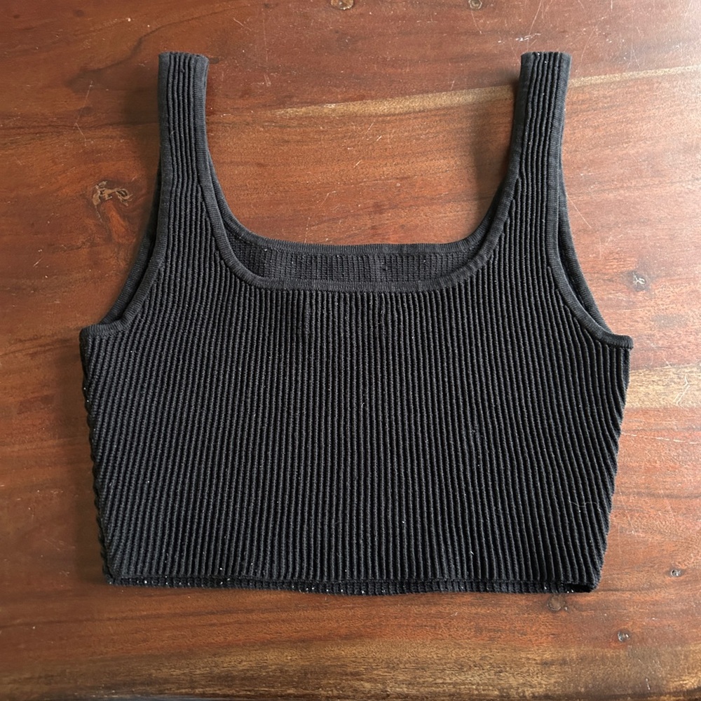 Aritzia Babaton Sculpt Knit Squareneck Cropped Tank Top • size small - Picture 9 of 12